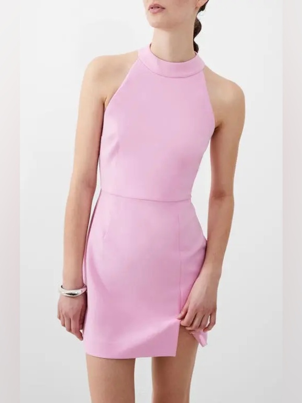 FRENCH CONNECTION Whisper Halter Mini Dress Lilac Sachet Spring Easter Dress 6
